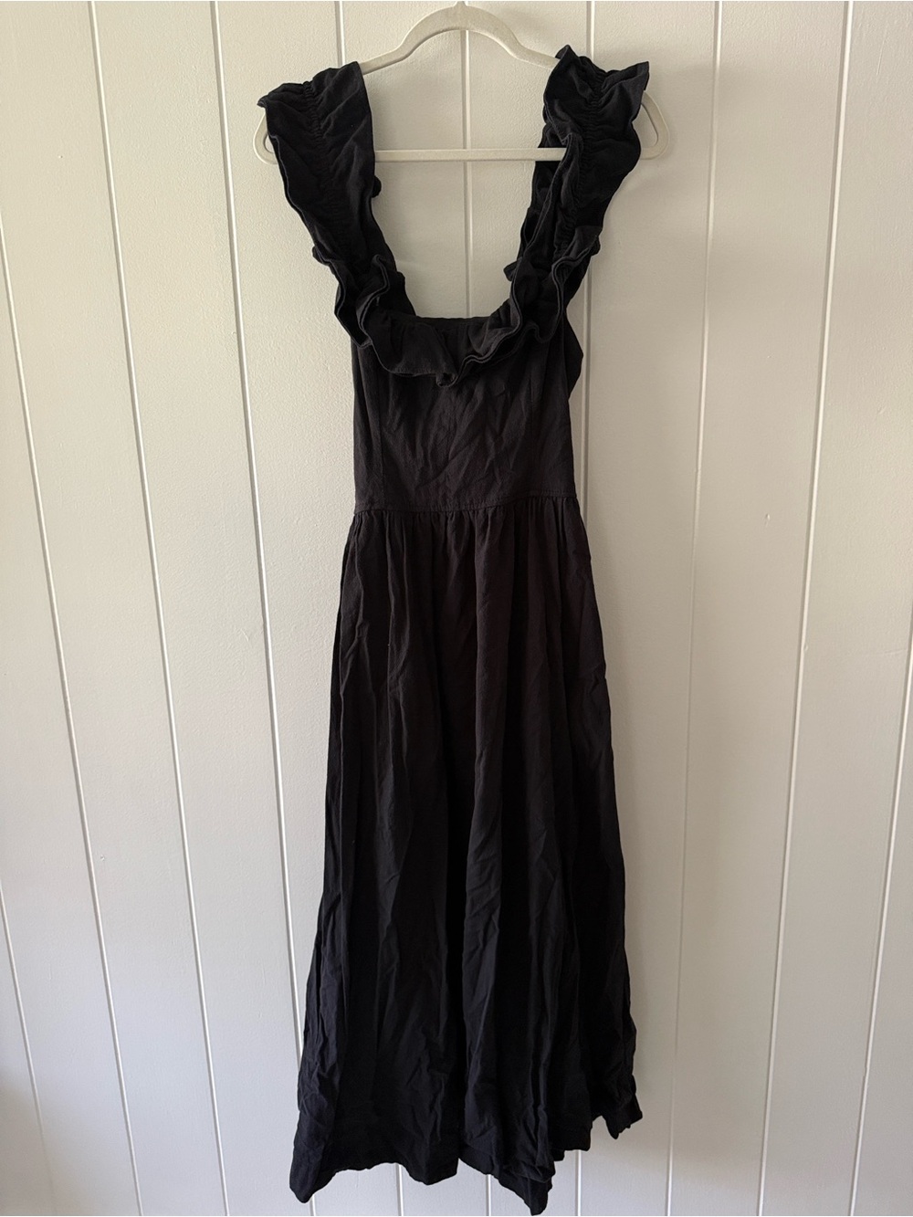 Free People Black Ruffle-Trim Maxi Dress - Women